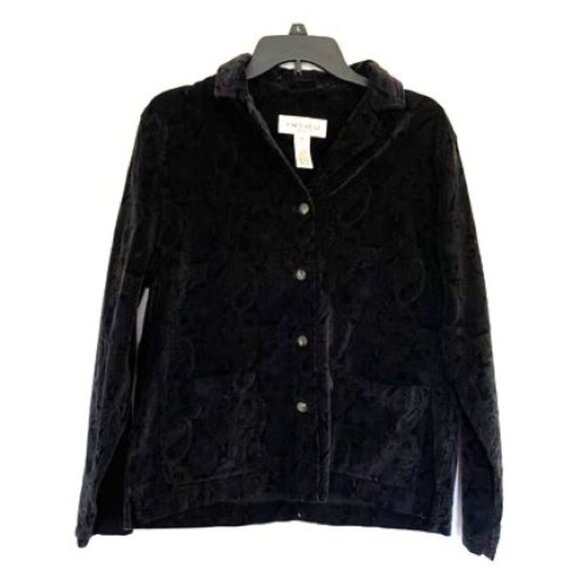 Vinytsge Jones Wear Velour Jacket and Skirt Set with Paisley Pattern - Picture 2 of 8